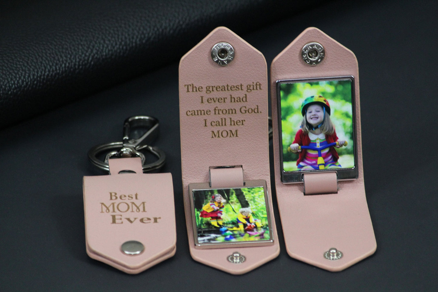 Personalized Leather, Double Sided Photo, Drive Safe Keychain Unique Birthday, Anniversary, Boyfriend, Girlfriend, Husband Fathers Day Gift