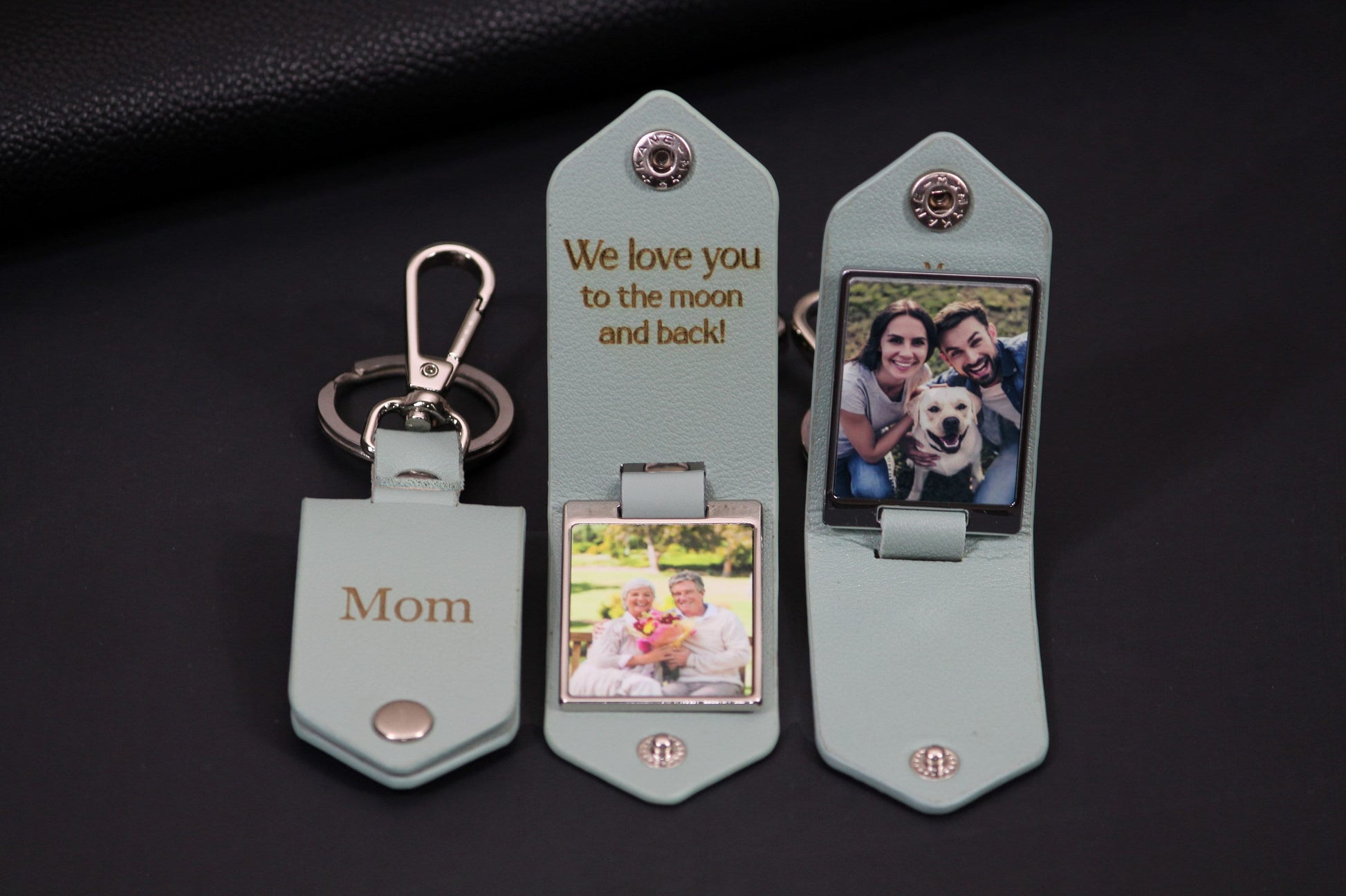Personalized Leather Photo Keychain, Drive Safe, First Time Dad Mom Gift - Unique Father's Day Gift, Birthday, 3rd Anniversary, Wedding Gift