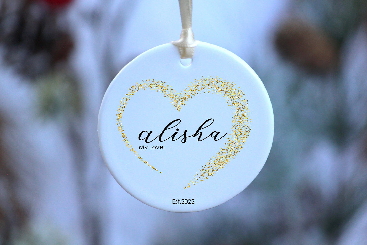 Personalized First Christmas Engaged Ornament - Newly Engaged Gift for Christmas - Our First Christmas Married as Mr and Mrs Ornament