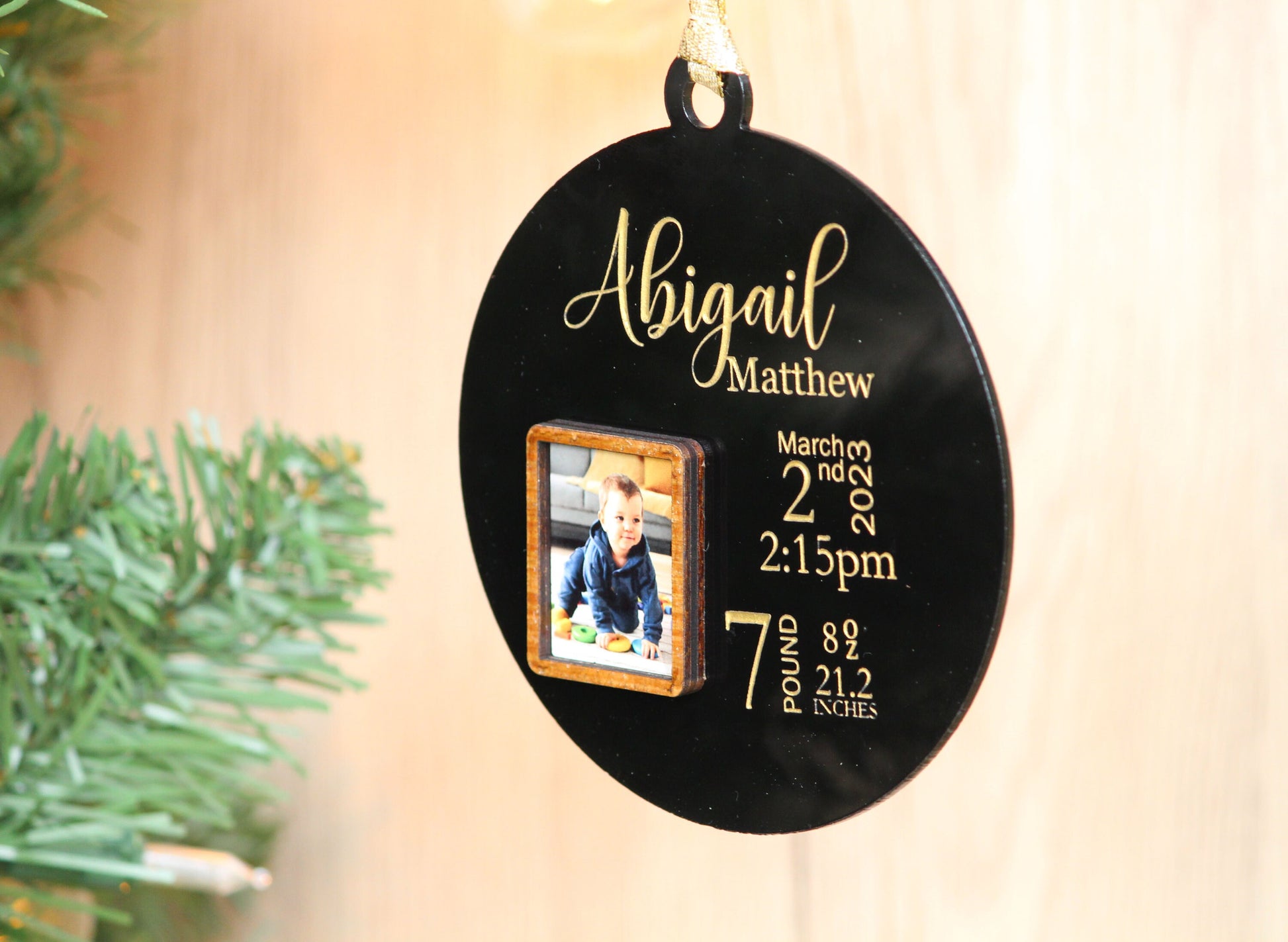 Personalized Christmas Photo Ornament - Kids First Christmas Ornament With Weight