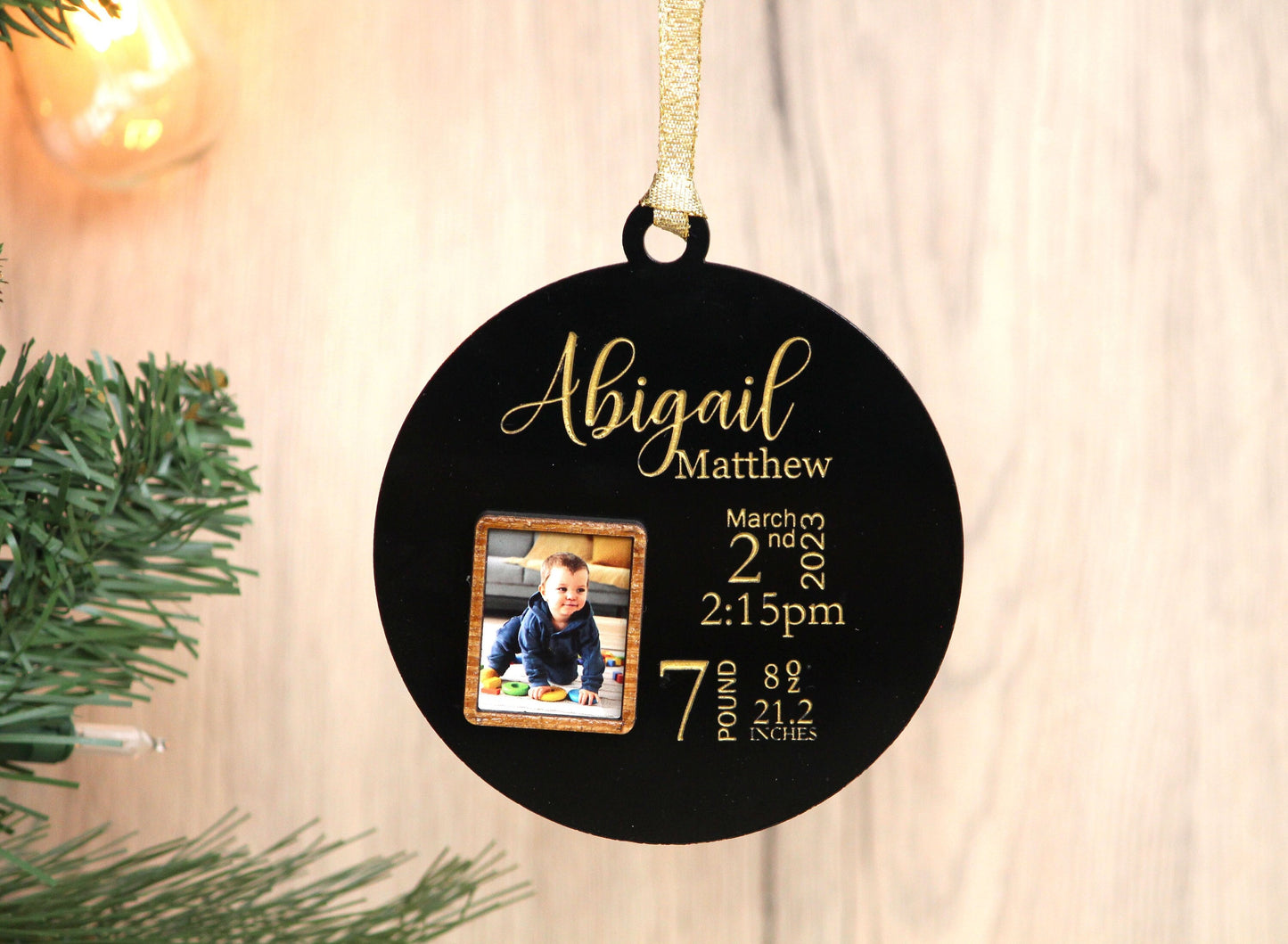 Personalized Christmas Photo Ornament - Kids First Christmas Ornament With Weight