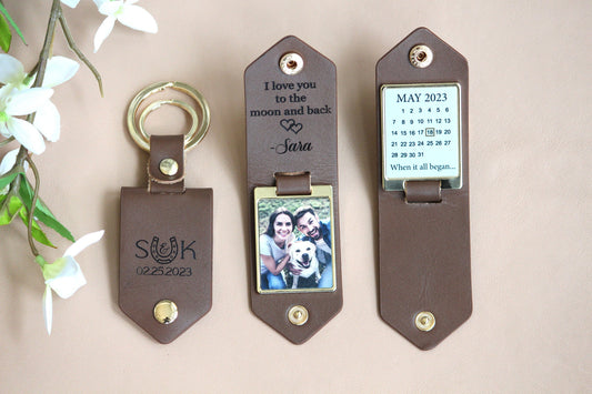 Personalized Photo Keychain, Anniversary Calendar, Custom Gift For Him,Drive Safe Keychain, I Need You Here, Christmas Gift for Boyfriend
