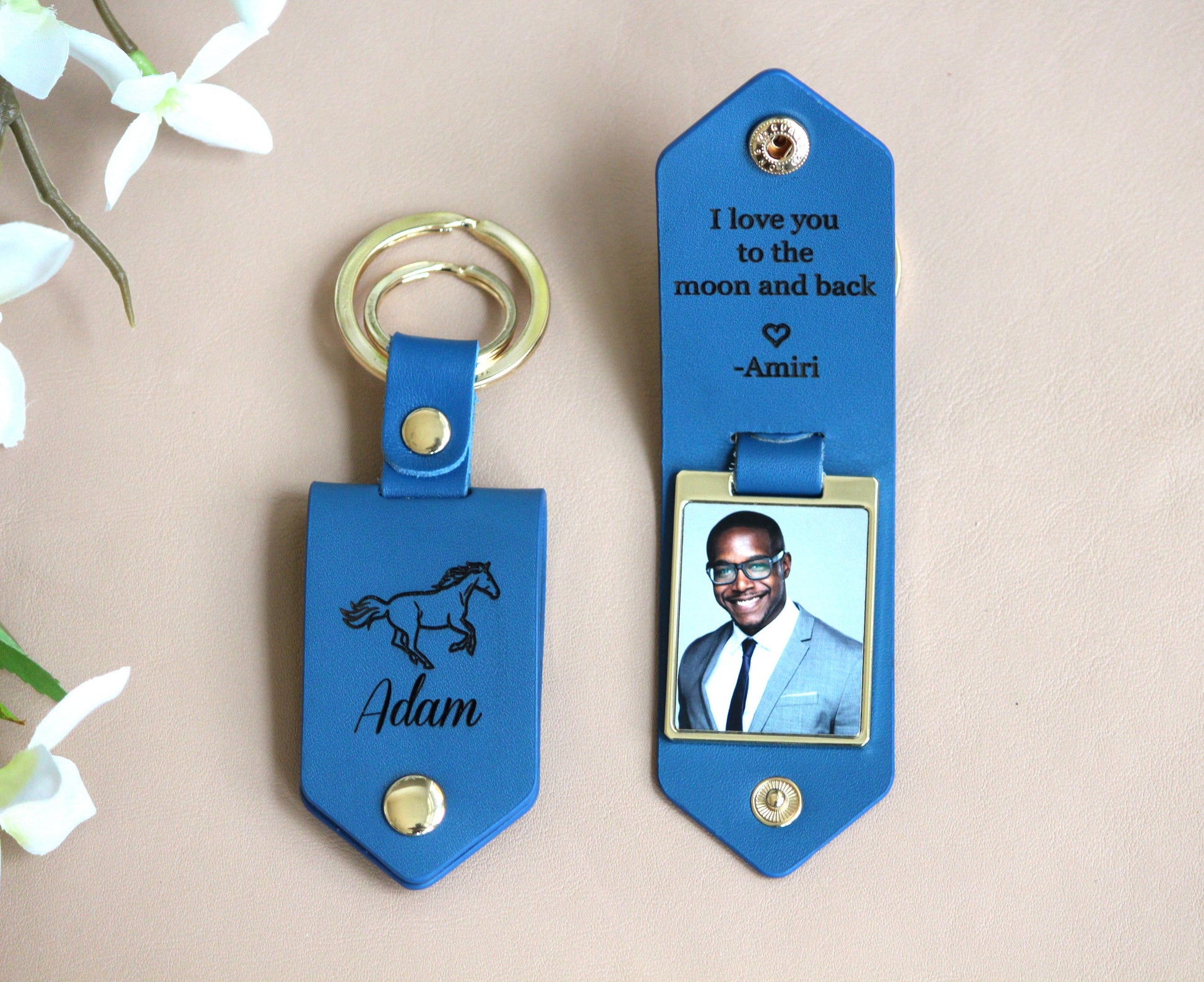 Personalized Photo Keychain Husband Boyfriend Engagement Anniversary Calendar, 1st Dating Date, Drive Safe Keychain, Christmas Gift for Men